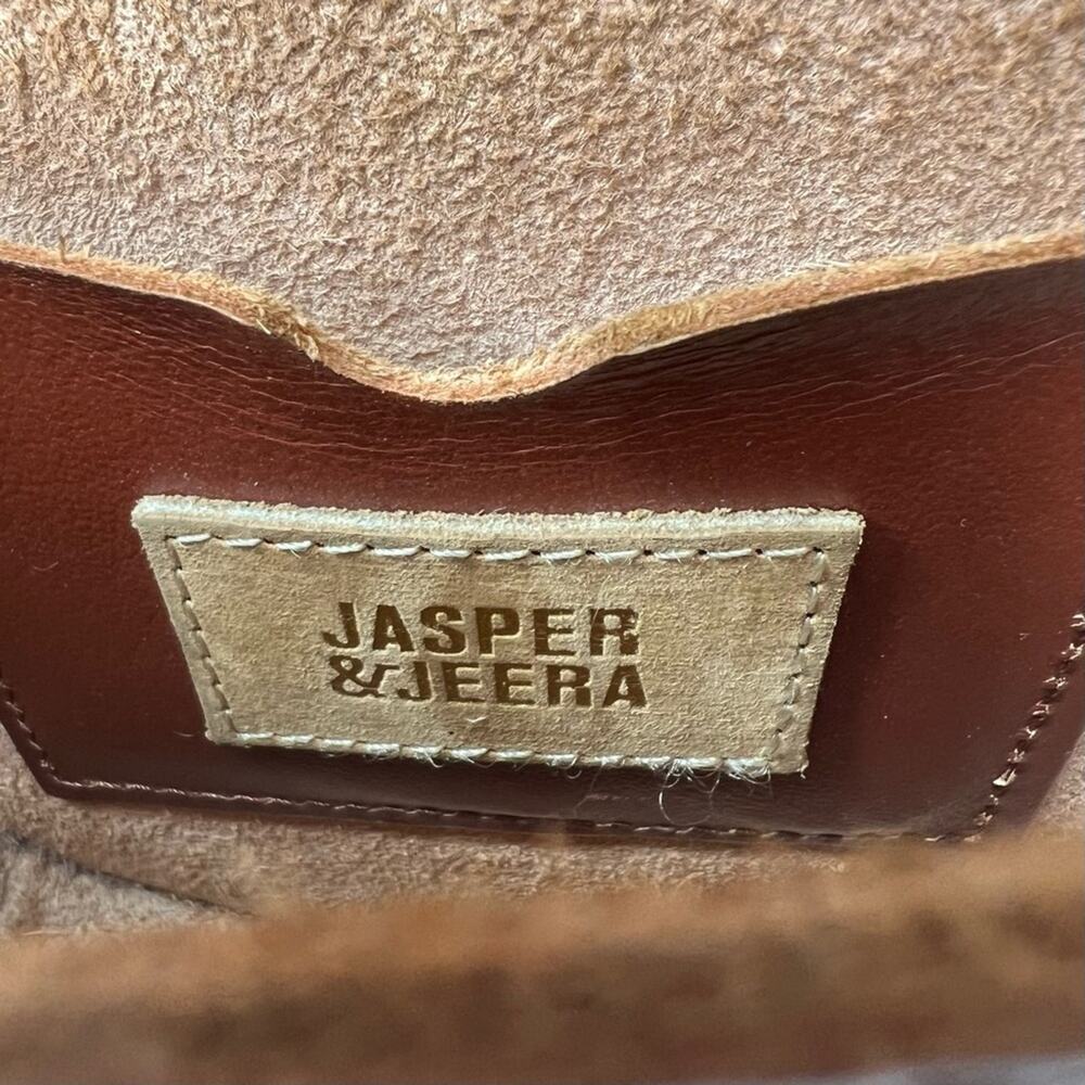 Jasper & Jeera Anthropologie Brown Leather Saddle Bag Crossbody Turn Lock Flap - Picture 16 of 16